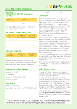 Hesap Birleştirme Bilgi Formu