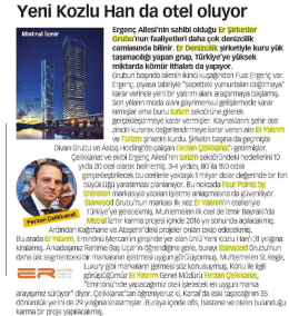 Yeni Kozlu Han da otel oluyor