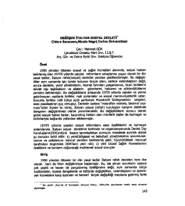 Değişen İtalyan Sosyal Devleti