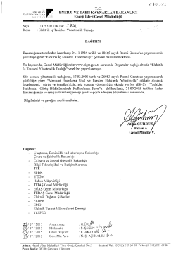 T.c. ENERJİ VE TABİİ KAYNAKLAR BAKANLIĞI