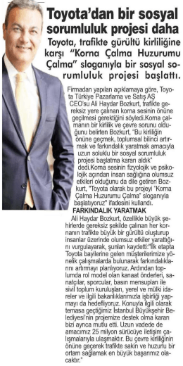 Toyota Dan Bir Sosyal Sorumluluk Projesi Daha