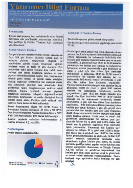 İş Portf&ouml;y Para Piyasası Fonu