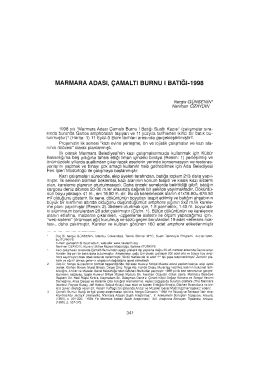 MARMARA ADAsı, &ccedil;AııııALTı euaNu ı eATıĞı-ıssa