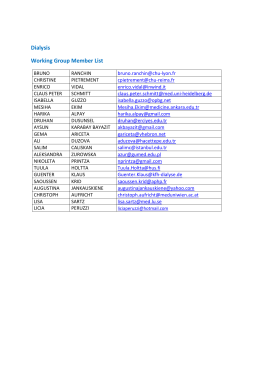 Dialysis Working Group Member List
