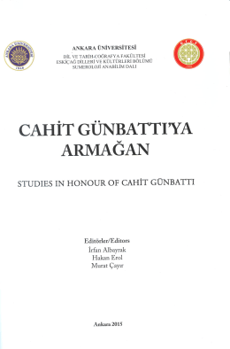 cahit g&uuml;nbattı`ya armağan - Ankara &Uuml;niversitesi Dil ve Tarih