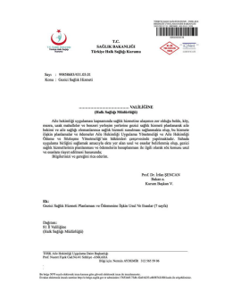 Gezici Sağlık Hizmetleri Y&ouml;nergesi