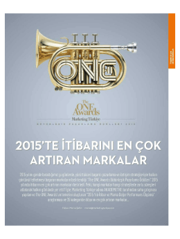 2015`te İtibarını En Çok Artıran Firmalar - Marketing Türkiye