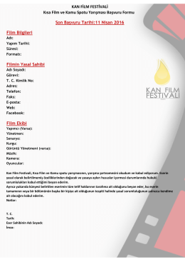 Başvuru Formu - Kan Film Festivali