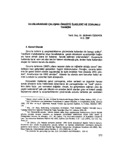 Uluslararası &Ccedil;alışma &Ouml;rg&uuml;t&uuml; İlkeleri ve Zorunlu Tahkim