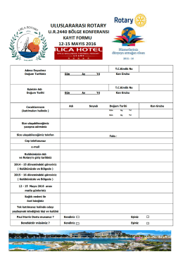katılım formu - Rotary Konferans 2016