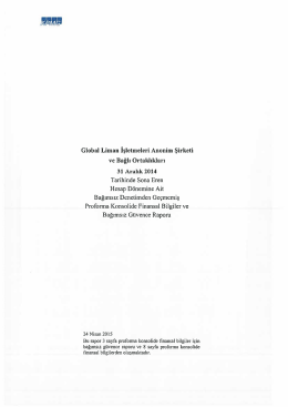 Global Liman İşletmeleri Anonim Şirketi ve Bağlı Ortaklıkları