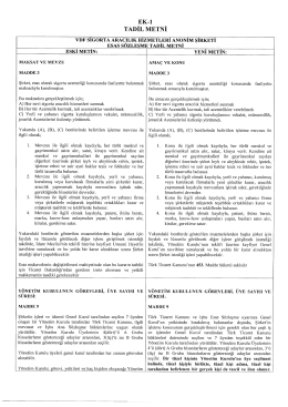 Esas S&ouml;zleşme Tadil Metni