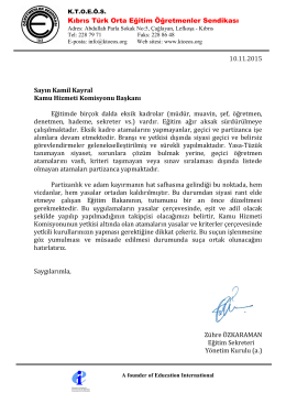 KHK Mektup 10.11.2015 - Kıbrıs Türk Orta Eğitim Öğretmenler