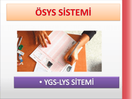ÖSYM Sunum - Anadolu Lisesi