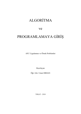 Algoritma ders notu, Umut Orhan, Gaziosmanpaşa Üniversitesi