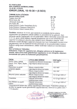 ıdrofloral 15.10.30 + %5 so3