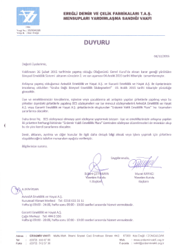 Duyurunun devamı..