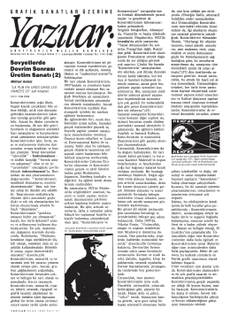 YAZILAR Ocak 1990 / Sayı 27 Sovyetlerde Devrim Sonrası