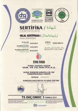 FİNE FOOD HELAL SERTİFİKA