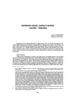 MARMARA AoAsı, çAMALTıBuRNu ı BATıĞı ~ 1999/2000