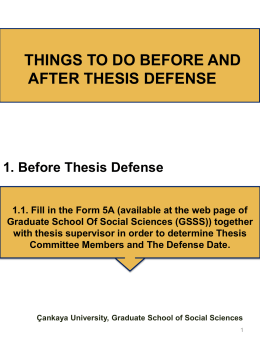 Things to do before and after thesis defense