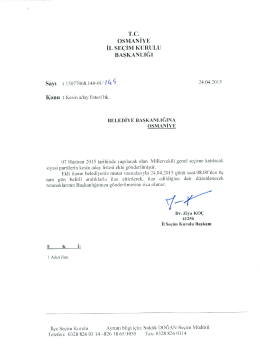 7 Haziran 2015 tarihinde yapılacak olan Milletvekili genel seçimine