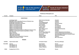 Preliminary Participants List
