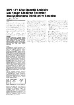 NEPA 13`e Göre Otomatik Sprinkler Sulu Yangın Söndürme