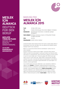 meslek için almanca 2015 - Deutsch-Türkische Industrie