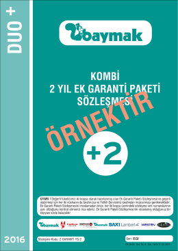 2 Yıl Kombi Ek Garanti Paketi S&ouml;zleşmesi &Ouml;rneği