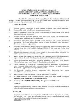 Koşu Statüsü (pdf formunda) - İzmir Büyükşehir Belediyesi