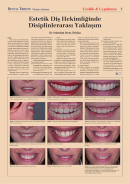 Estetik Diş Hekimliğinde Disiplinlerarası Yaklaşım