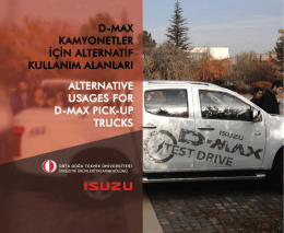 D-Max Kamyonetler İ&ccedil;in Alternatif Kullanım Alanları (1nci kısım)