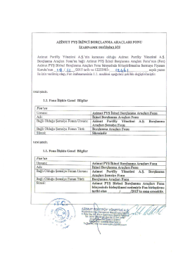 azimut pyş ikinci borçlanma araçları fonu izahname