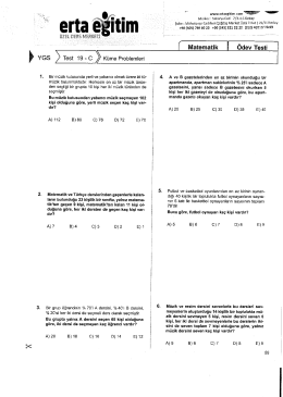 í Matematik Ödev Testi