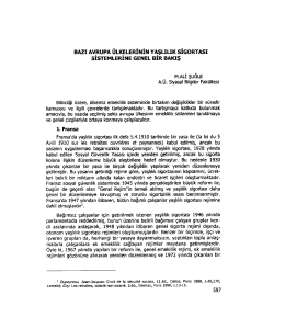 Bazı Avrupa Ülkelerinin Yaşlılık Sigortası Sistemine Genel