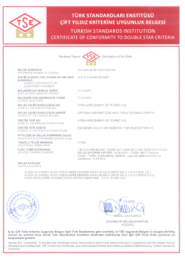 TÜRK STANDARDLARI ENSTİTÜSÜ çiFT YıLDız KRİTERİNE