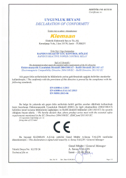 uygunluk beyan ı declara t 1 on of c onf ormı ty