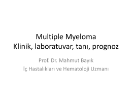 Multiple Myeloma Klinik, laboratuvar, tanı, prognoz
