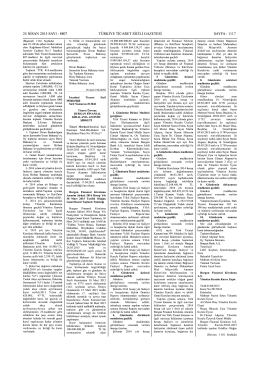 24 NİSAN 2015 SAYI : 8807 TÜRKİYE TİCARET