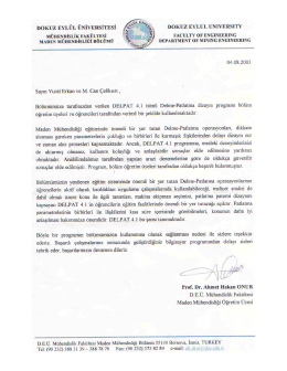 Dokuz Eyl&uuml;l &Uuml;niversitesi - DelPat Kaya Delme Patlatma Yazılımı