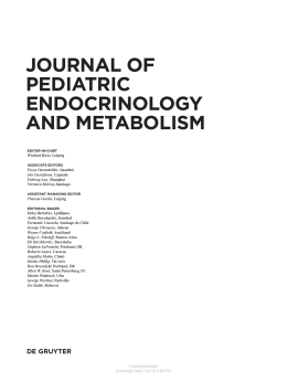 journal of pediatric endocrinology and metabolism