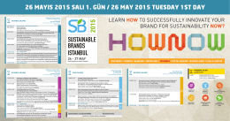 Sustainable Brands 2015 Istanbul programını indirmek için tıklayınız.