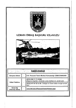 Danışma Adresi K.K. Personel Temin Merkezi