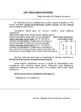 çok YöNLÜ KişiLiK ENVANTERİ