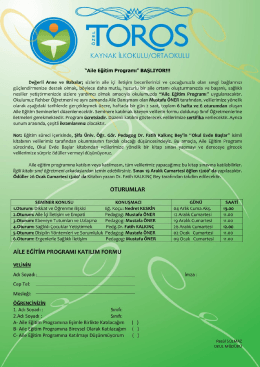 aile eğitim programı başlıyor - &Ouml;ZEL TOROS KAYNAK İLKOKULU