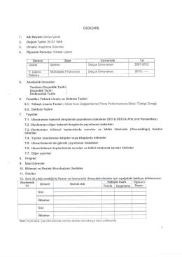 &Ouml;ğrenim Durumu: Y&uuml;ksek Lisans