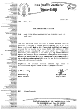 iLGi &brvbar; izmir vaıiıiği iı Emniyet M&uuml;d&uuml;rl&uuml;ğ&uuml;n&uuml;n 29.04.2015 tarih, 103