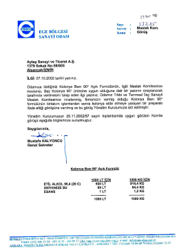 Parfüm Bazı EBSO belgesi