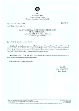 T.C. BAŞ BAKANLIK Sermaye Piyasası Kurulu Muhasebe